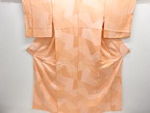 裂取りにのり散らし模様織り出し色無地着物